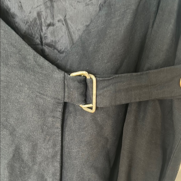 Navy Spaghetti Strap linen Dress - Picture 4 of 6